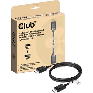 (&euro;15,56*/1m) 1.60m Club 3D Displayport 2.1 Anschlusskabel