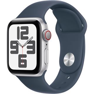 Apple Watch SE (2024) silver aluminium 40mm 4G denim sport band Size