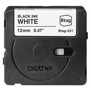 Brother Schriftband 12mmx4m schwarz/wei&szlig; BTAG-231