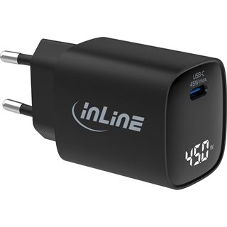 InLine USB PD Netzteil, GaN Ladegerät, 1-Port, USB-C, 45W, mit