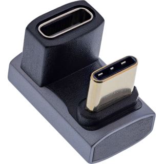 InLine USB4 Adapter, USB-C Stecker/Buchse 180&deg;, Aluminium, grau