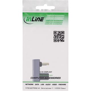 InLine USB4 Adapter, USB-C Stecker/Buchse 180&deg;, Aluminium, grau
