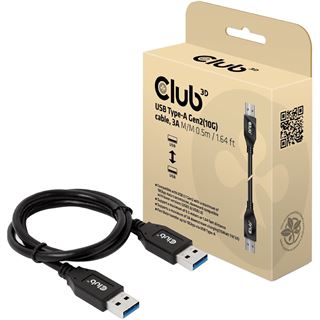 (&euro;15,80*/1m) 0.50m Club 3D USB Anschlusskabel Stecker auf