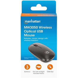 Manhattan MW3050 Kabellose USB-Maus 3 Tasten Mausrad schwarz
