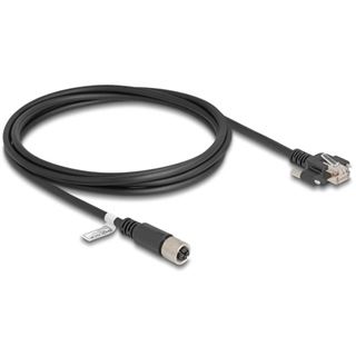 2.00m Delock M12 Kabel X-kodiert 8 Pin Buchse zu RJ45 Stecker Cat.6A