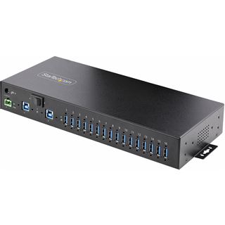 StarTech 16-Port Industrial USB 5Gbps Hub with Power Adapter, Metal