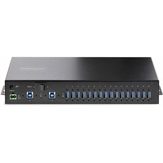 StarTech 16-Port Industrial USB 5Gbps Hub with Power Adapter, Metal