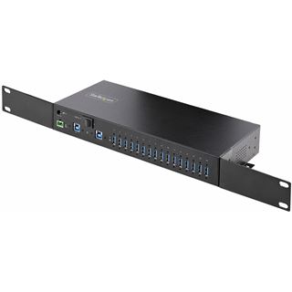 StarTech 16-Port Industrial USB 5Gbps Hub with Power Adapter, Metal