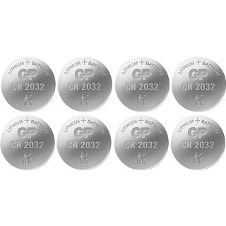 GP Knopfzellen CR2032 Lithium 3,0 V, 8er Pack