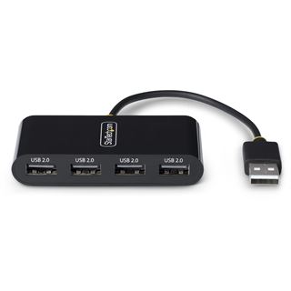 StarTech 4-Port USB 2.0 Hub, USB Bus Powered, Small Travel Mini USB