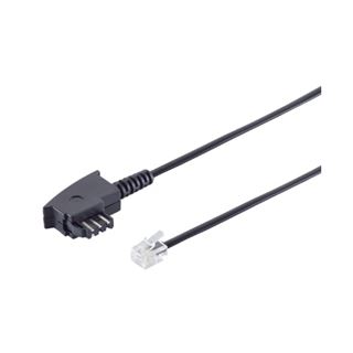 10.00m S-Impuls Telefon Anschlusskabel 4-adrig RJ11 Stecker auf TAE-F