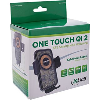 InLine KFZ Smartphone Halterung, ONE TOUCH QI 2, universal, Wireless