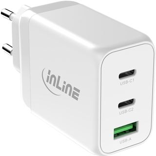 InLine USB PD Netzteil, GaN Ladegerät, 3-Port, Dual USB-C+USB-A,