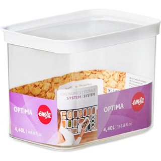 emsa Vorratsdose OPTIMA 17,5 cm hoch transparent/wei&szlig; 4,4 l, 1