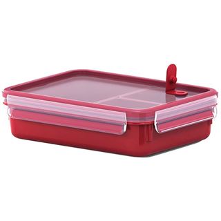 emsa Mikrowellendose CLIP & MICRO mit Eins&auml;tzen rot 1,2 l, 1