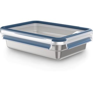 emsa Frischhaltedose CLIP & CLOSE 6,0 cm hoch silber, blau, 1 St.