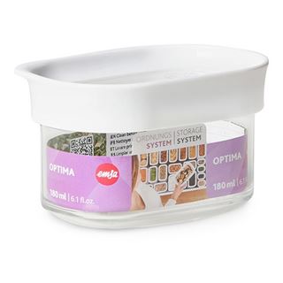 emsa Vorratsdose OPTIMA 6,5 cm hoch transparent/wei&szlig; 0,18 l, 1