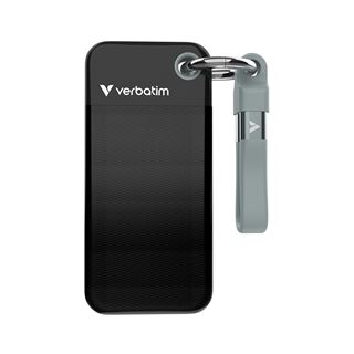 2TB VERBATIM SSD USB 3.2, Typ-C, Pocket, schwarz-grau (R) 1000MB/s,