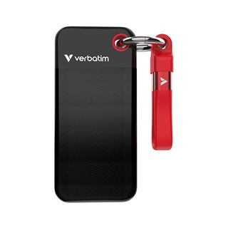 2TB VERBATIM SSD USB 3.2, Typ-C, Pocket, schwarz-rot (R) 1000MB/s,