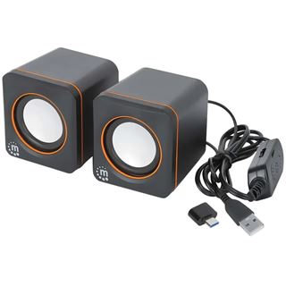 Manhattan USB-Lautsprecher - 2600 Series schwarz/orange