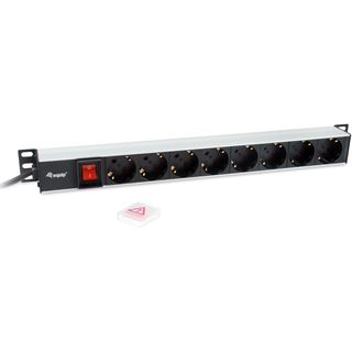 (€9,54*/1m) 3.00m Equip Steckdosenleiste alu/schwarz 8 (333308)