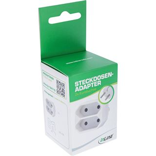 () 0.00m InLine Steckdosenadapter Schutzkontakt Weiß 2 (16471D)