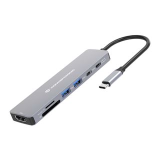 Conceptronic Dock USB-C->HDMI,2xUSB-C,SD,TF,100WPD 25cm gr