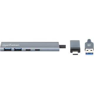 Manhattan 4-Port USB A/C Hub 2x USB-A 2x USB-C Ports