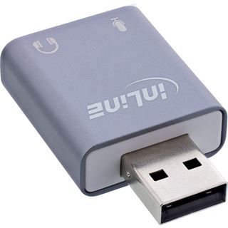 InLine Audio Adapter USB A Stecker auf 3.5mm Klinke Buchse Stereo Grau