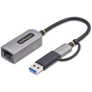 StarTech 2.5GbE USB-C to Ethernet Adapter with USB-A Converter -