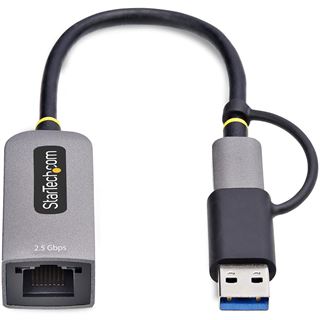 StarTech 2.5GbE USB-C to Ethernet Adapter with USB-A Converter -