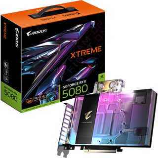 16GB Gigabyte GeForce RTX 5080 AORUS Xtreme Waterforce WB Aktiv PCIe