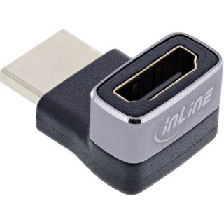 InLine HDMI Adapter, HDMI A Stecker / Buchse, 90° oben, 8K UHD