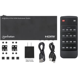 Manhattan 4K 30Hz 4-Port HDMI Multiviewer Switch