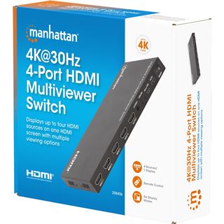 Manhattan 4K 30Hz 4-Port HDMI Multiviewer Switch