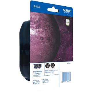 Brother Tinte LC1220BKBP2 / LC-1220BKBP2 Doppelpack Schwarz