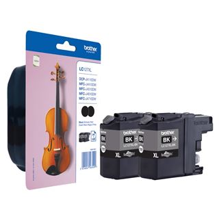 Brother Tinte LC127XLBKBP2 / LC-127XLBKBP2 XL Doppelpack Schwarz