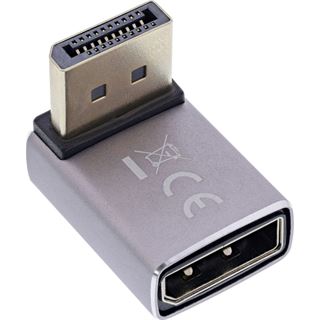 InLine DisplayPort 1.4 Adapter, DisplayPort Stecker / Buchse, 90&deg;