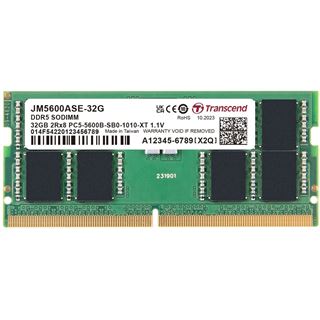 32GB TRANSCEND JM DDR5 5600 SO-DIMM 2RX8 2GX8 CL46 1.1V