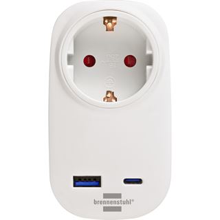 () 0.00m Brennenstuhl USB-C Steckdosenadapter Wei&szlig; 1