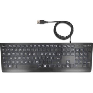 Delock USB Tastatur kabelgebunden 1,5 m schwarz mit XXL Bstb