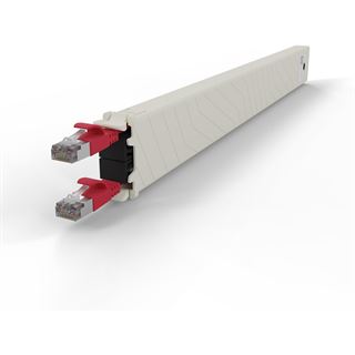 PATCHBOX Kassette Cat 6A 8HE STP 0,8m rot