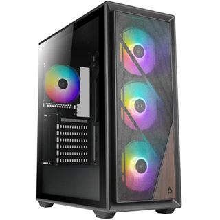 Azza Forest 370 Midi Tower ohne Netzteil schwarz/braun
