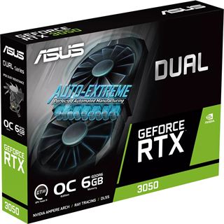 6GB Asus GeForce RTX 3050 OC Dual Aktiv PCIe 4.0 x16 (x8) (Retail)