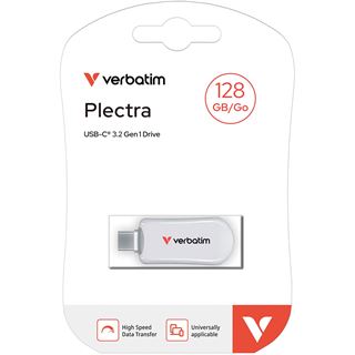 128GB Verbatim Plectra White USB-C Flash Drive