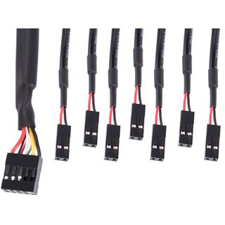 Alphacool Front I/O-Panel mit USB 2.0 und Kabelsatz f&uuml;r