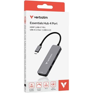 Verbatim USB-C Essentials Multi- Port Hub 4 Port 32155