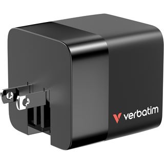 Verbatim Gan Charger 65W 2xUSB-C PD,1xUSB-A, retrac. Cable 32217
