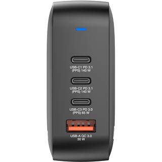 Verbatim Mini GaN Charger 165W 3xUSB-C 1xUSB-A US/EU/UK A.