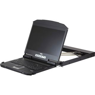 ATEN CL3800NW DE Kurze Dual-Rail 18,5"-LCD-Konsole (USB HDMI DVI